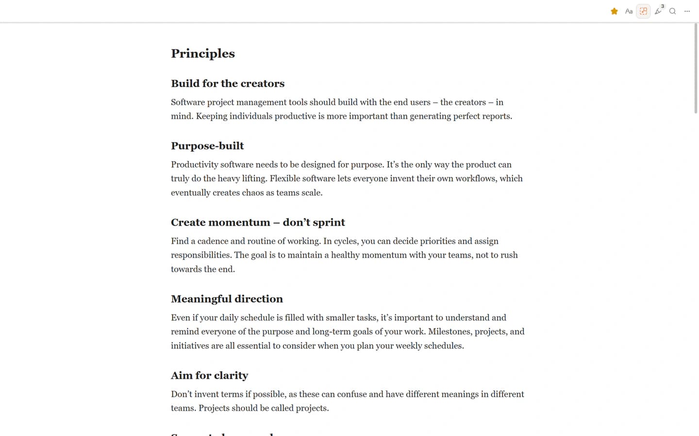 A saved article open in the Stowspace Windows reader